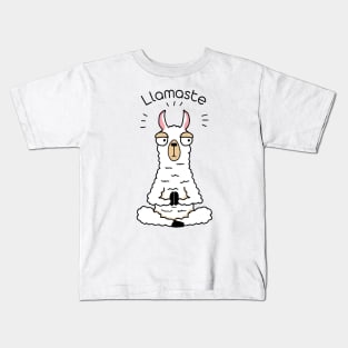 Llama yoga pose Kids T-Shirt